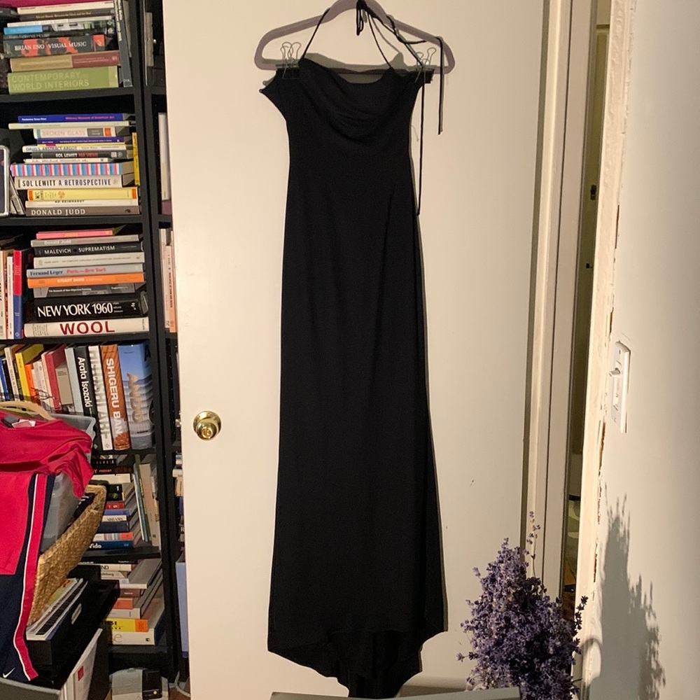 Black long cocktail dress